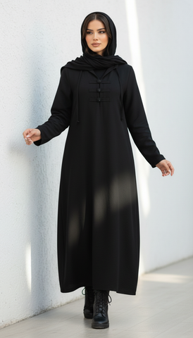 Linen Kaftan with Front Tie & Side Pockets