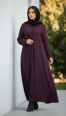 Linen Kaftan with Front Tie & Side Pockets