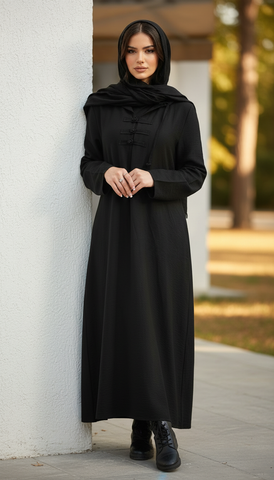 Linen Kaftan with Front Tie & Side Pockets