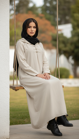 Linen Kaftan with Front Tie & Side Pockets